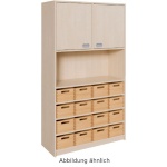Schrank mit 16 Massivholzkästen und SF 